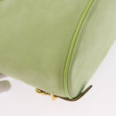 Salvatore Ferragamo Gancini Backpack Suede Green Gold Auth 193783A-12