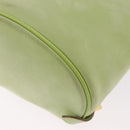 Salvatore Ferragamo Gancini Backpack Suede Green Gold Auth 193783A-13