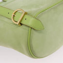 Salvatore Ferragamo Gancini Backpack Suede Green Gold Auth 193783A-14