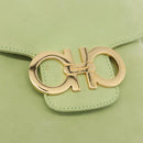 Salvatore Ferragamo Gancini Backpack Suede Green Gold Auth 193783A-16