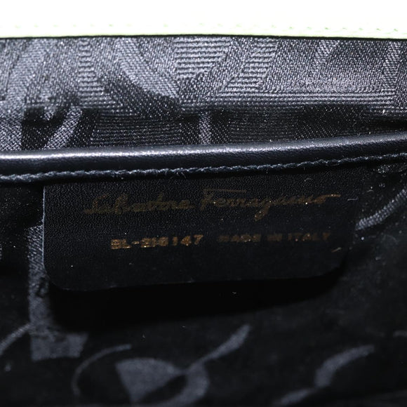 Salvatore Ferragamo Gancini Backpack Suede Green Gold Auth 193783A