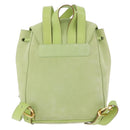 Salvatore Ferragamo Gancini Backpack Suede Green Gold Auth 193783A-3