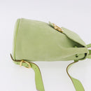 Salvatore Ferragamo Gancini Backpack Suede Green Gold Auth 193783A-4