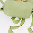Salvatore Ferragamo Gancini Backpack Suede Green Gold Auth 193783A-6
