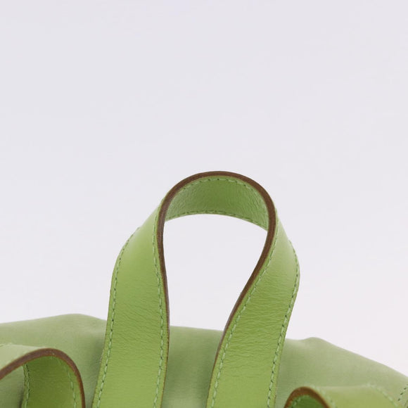 Salvatore Ferragamo Gancini Backpack Suede Green Gold Auth 193783A
