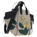 LOEWE Hammock Herbarium Hand Bag Leather 2 Beige Silver Auth 193784SAM-1