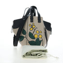 LOEWE Hammock Herbarium Hand Bag Leather 2 Beige Silver Auth 193784SAM-12