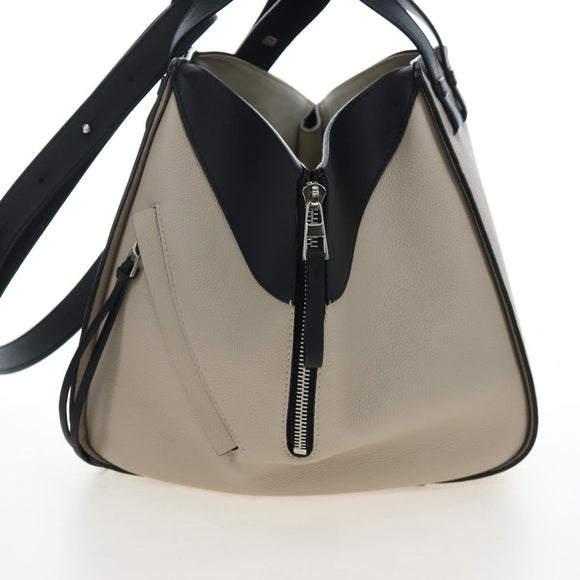 LOEWE Hammock Herbarium Hand Bag Leather 2 Beige Silver Auth 193784SAM