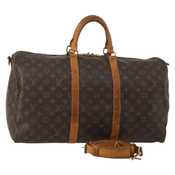 LOUIS VUITTON Monogram Keepall Bandouliere 50 Boston Bag M41416 LV Auth 193785