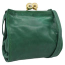 LOEWE Shoulder Bag Leather Green Gold Auth 193786-1
