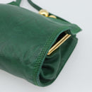 LOEWE Shoulder Bag Leather Green Gold Auth 193786-9