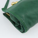 LOEWE Shoulder Bag Leather Green Gold Auth 193786-14