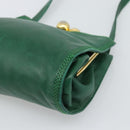 LOEWE Shoulder Bag Leather Green Gold Auth 193786-15