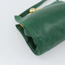 LOEWE Shoulder Bag Leather Green Gold Auth 193786-16