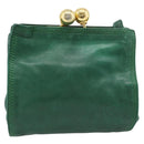 LOEWE Shoulder Bag Leather Green Gold Auth 193786-13