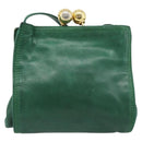 LOEWE Shoulder Bag Leather Green Gold Auth 193786-2
