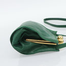 LOEWE Shoulder Bag Leather Green Gold Auth 193786-4