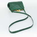 LOEWE Shoulder Bag Leather Green Gold Auth 193786-7