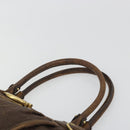Salvatore Ferragamo Gancini Hand Bag Leather Brown Gold Auth 193788-8