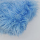 PRADA Clutch Bag Fur Blue Silver Auth 193790M-10