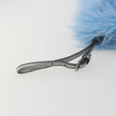 PRADA Clutch Bag Fur Blue Silver Auth 193790M-12
