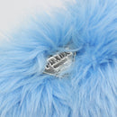 PRADA Clutch Bag Fur Blue Silver Auth 193790M-13