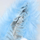 PRADA Clutch Bag Fur Blue Silver Auth 193790M-14