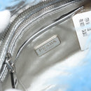 PRADA Clutch Bag Fur Blue Silver Auth 193790M-15