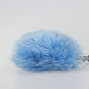 PRADA Clutch Bag Fur Blue Silver Auth 193790M-4