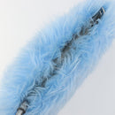 PRADA Clutch Bag Fur Blue Silver Auth 193790M-6