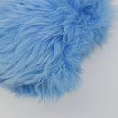 PRADA Clutch Bag Fur Blue Silver Auth 193790M-8