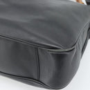GUCCI Bamboo Hand Bag Leather 2way Black Gold 001 1638 1577 Auth 193791-14