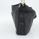 GUCCI Bamboo Hand Bag Leather 2way Black Gold 001 1638 1577 Auth 193791-4