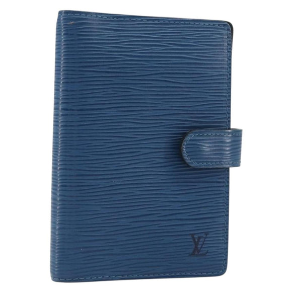 LOUIS VUITTON Epi Agenda PM Day Planner Cover Blue R20055 LV Auth 193796