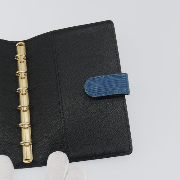 LOUIS VUITTON Epi Agenda PM Day Planner Cover Blue R20055 LV Auth 193796