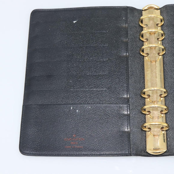 LOUIS VUITTON Epi Agenda MM Day Planner Cover Black R20042 LV Auth 193797