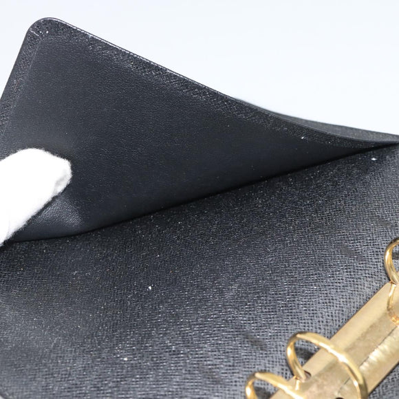 LOUIS VUITTON Epi Agenda MM Day Planner Cover Black R20042 LV Auth 193797