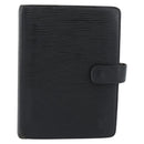 LOUIS VUITTON Epi Agenda MM Day Planner Cover Black R20042 LV Auth 193797-13