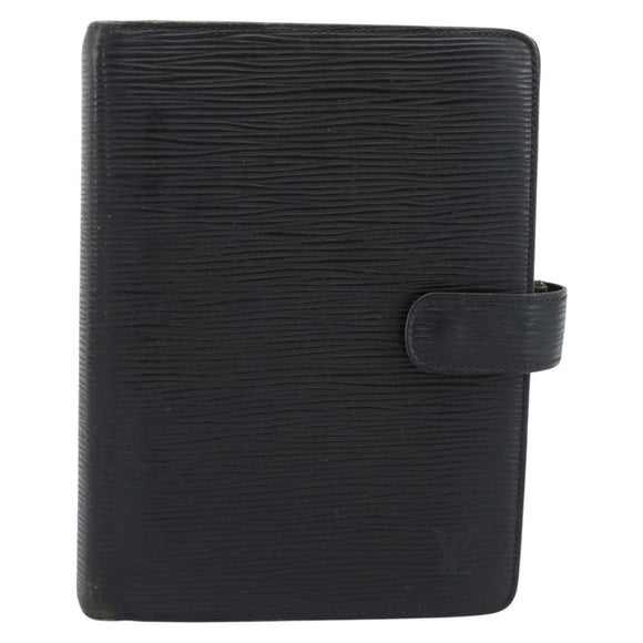 LOUIS VUITTON Epi Agenda MM Day Planner Cover Black R20042 LV Auth 193797