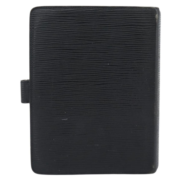 LOUIS VUITTON Epi Agenda MM Day Planner Cover Black R20042 LV Auth 193797