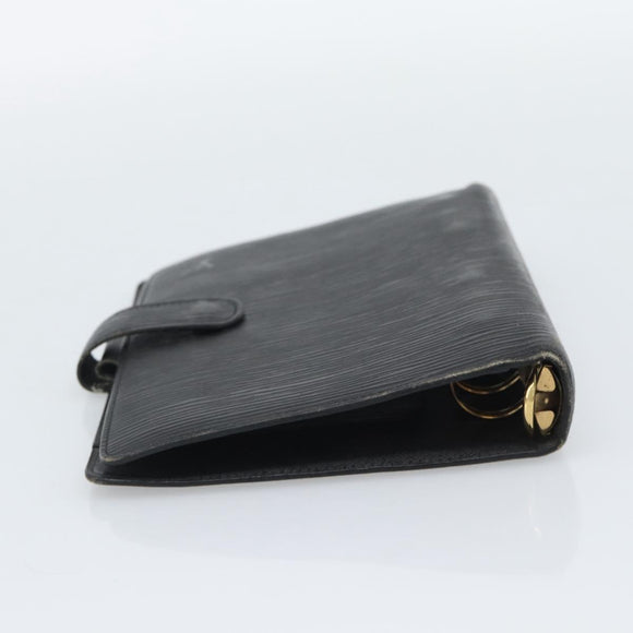 LOUIS VUITTON Epi Agenda MM Day Planner Cover Black R20042 LV Auth 193797