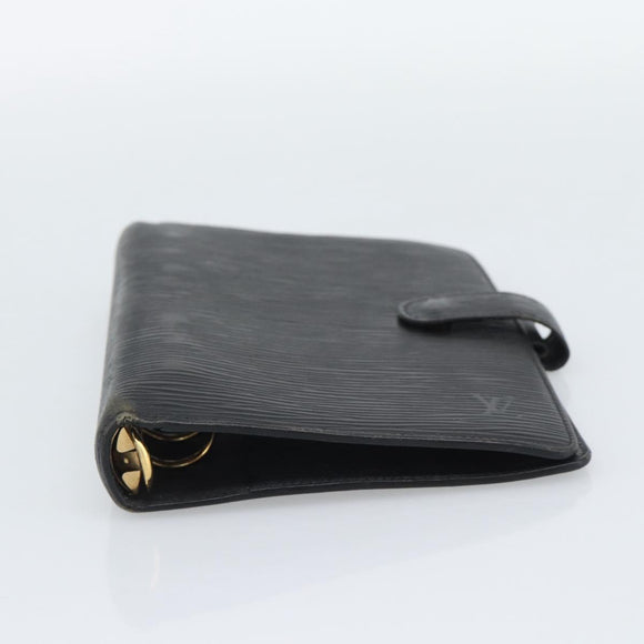 LOUIS VUITTON Epi Agenda MM Day Planner Cover Black R20042 LV Auth 193797