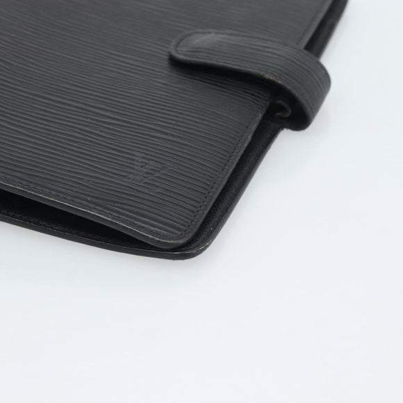 LOUIS VUITTON Epi Agenda MM Day Planner Cover Black R20042 LV Auth 193797
