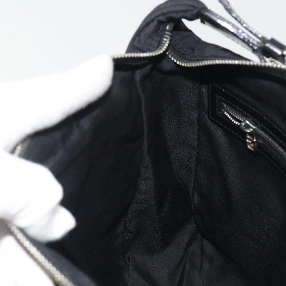 FENDI Zucca Canvas Shoulder Bag Black Auth 193804