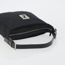 FENDI Zucca Canvas Shoulder Bag Black Auth 193804-7