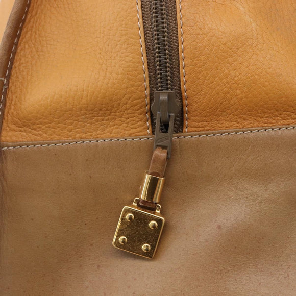 LOEWE Amazona 40 Hand Bag Leather Brown Gold Auth 193805A