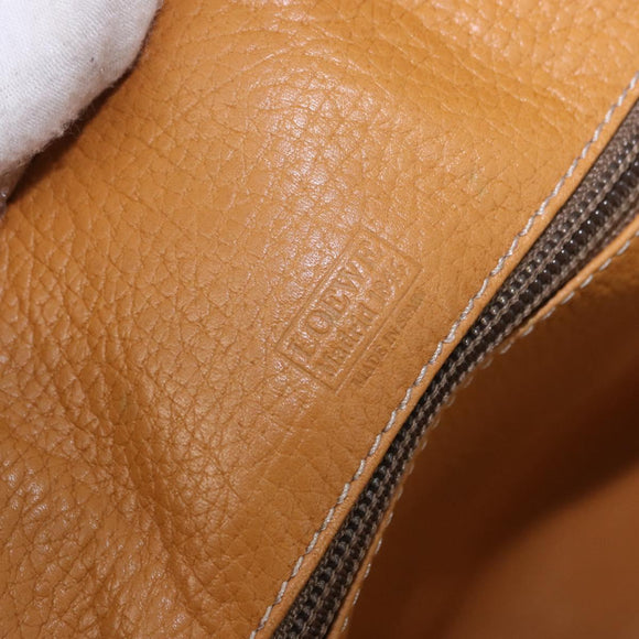 LOEWE Amazona 40 Hand Bag Leather Brown Gold Auth 193805A