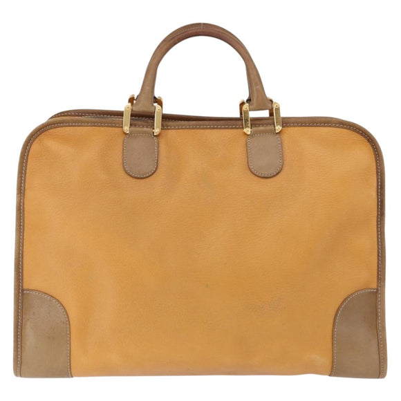 LOEWE Amazona 40 Hand Bag Leather Brown Gold Auth 193805A