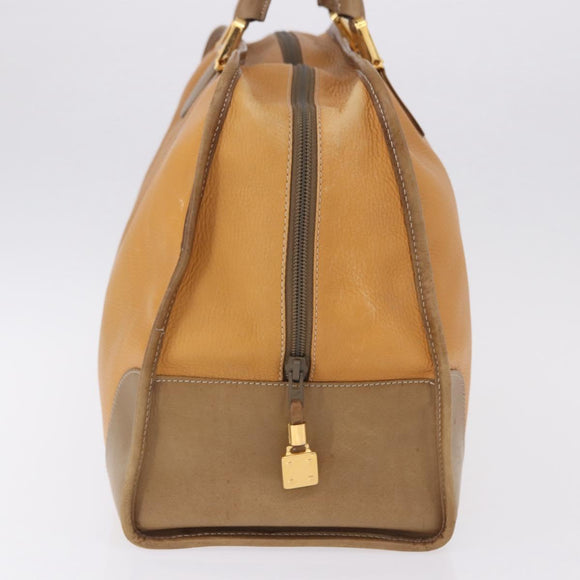 LOEWE Amazona 40 Hand Bag Leather Brown Gold Auth 193805A