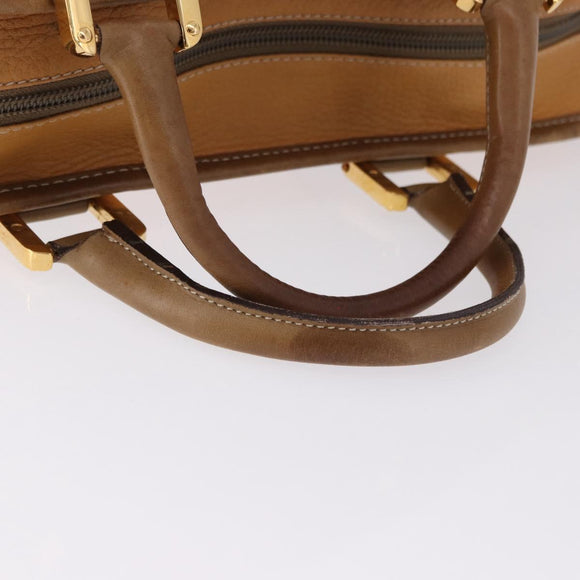 LOEWE Amazona 40 Hand Bag Leather Brown Gold Auth 193805A